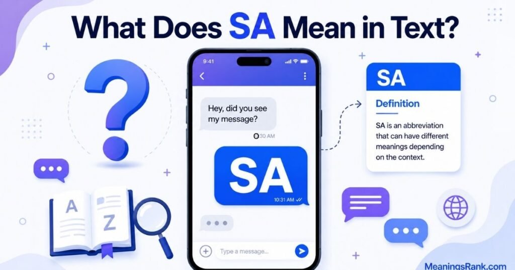What Does SA Mean in Text
