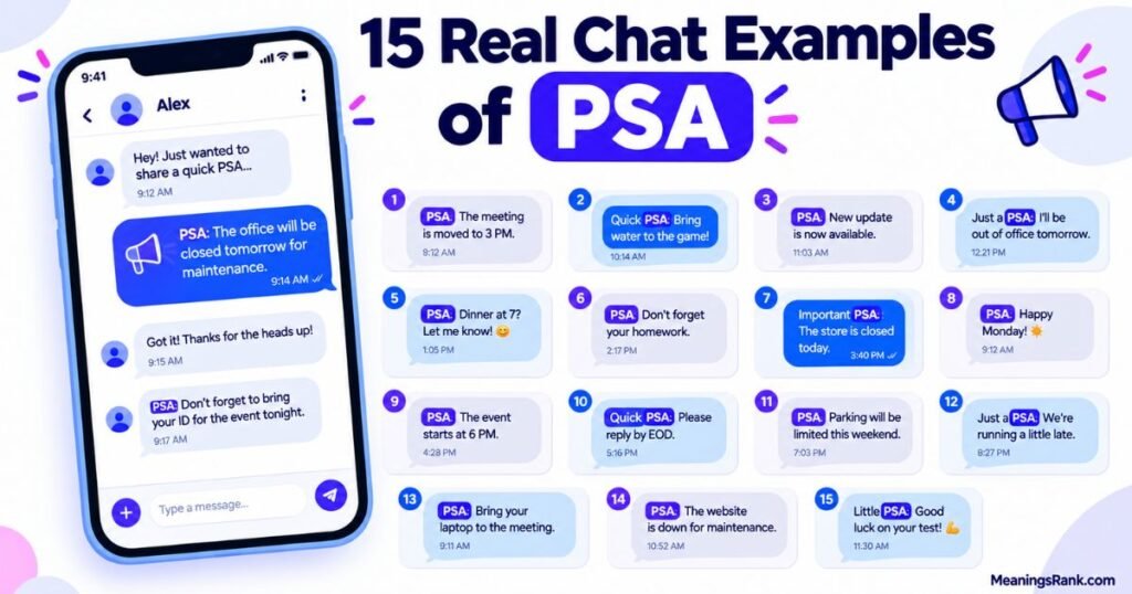 15 Real Chat Examples of PSA
