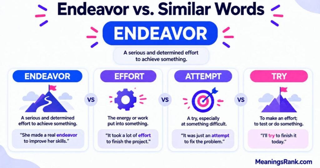 Endeavor vs. Similar Words