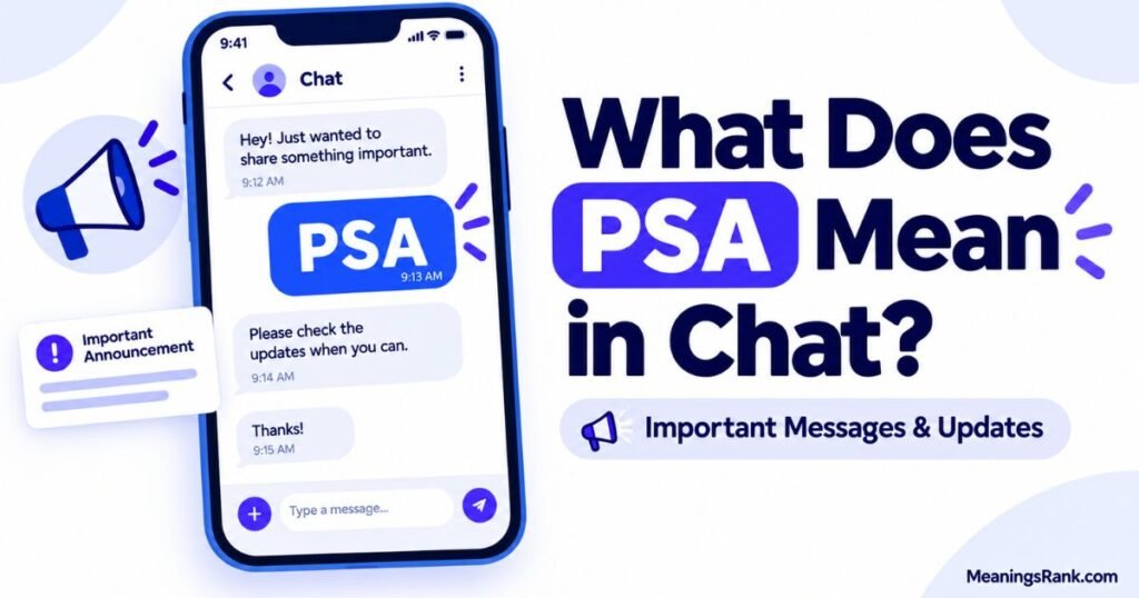 What Does PSA Mean in Chat