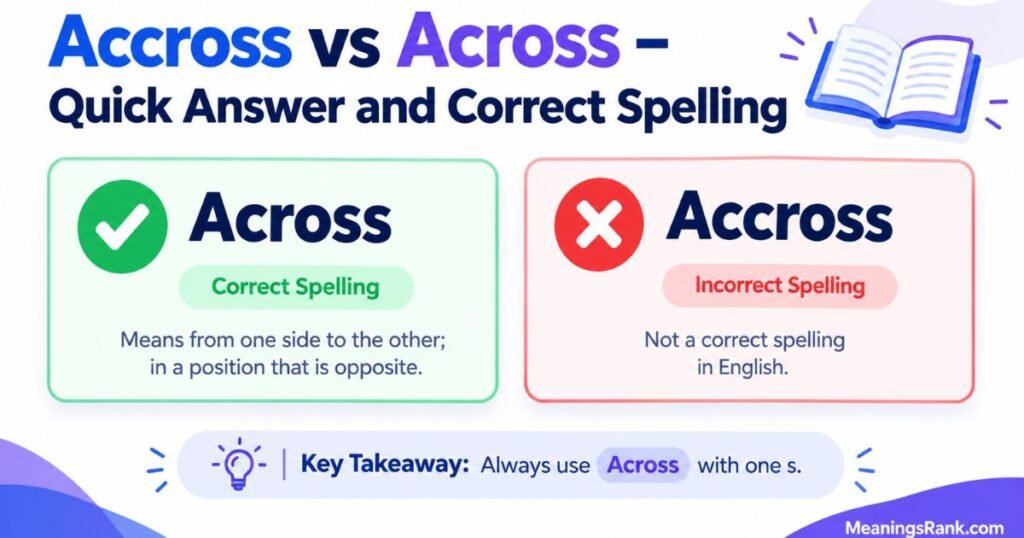 Accross vs Across - Quick Answer and Correct Spelling