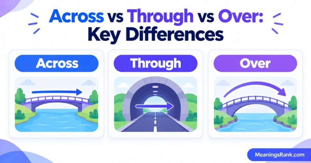 Accross vs Through vs Over Key Differences