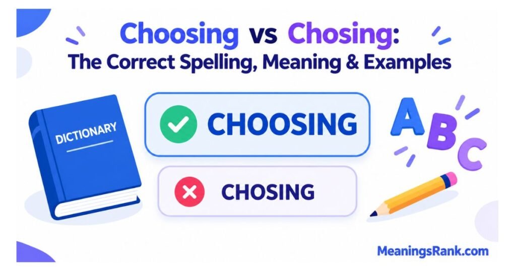 Choosing vs Chosing: The Correct Spelling, Meaning & Examples
