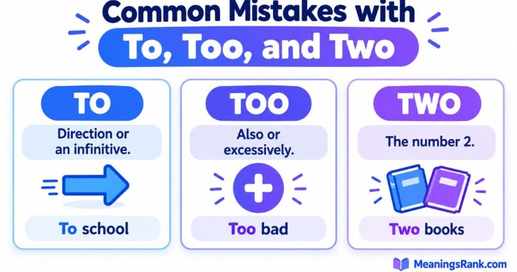 Common Mistakes with To, Too, and Two