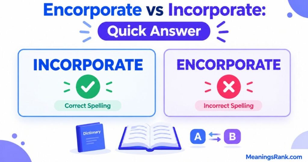 Encorporate vs Incorporate Quick Answer