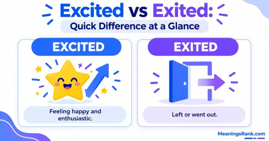 Excited vs Exited Quick Difference at a Glance