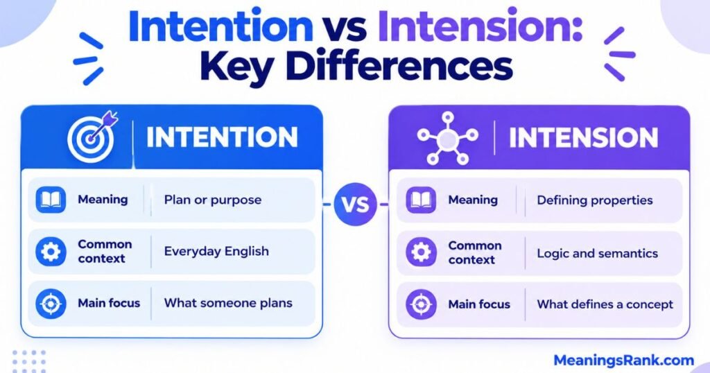 Intention vs Intension Key Differences