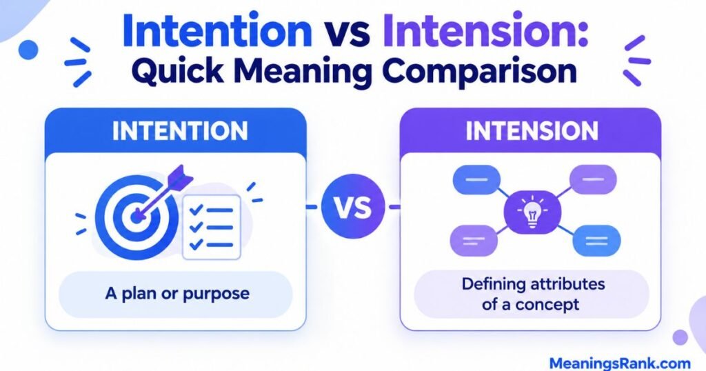 Intention vs Intension Quick Meaning Comparison