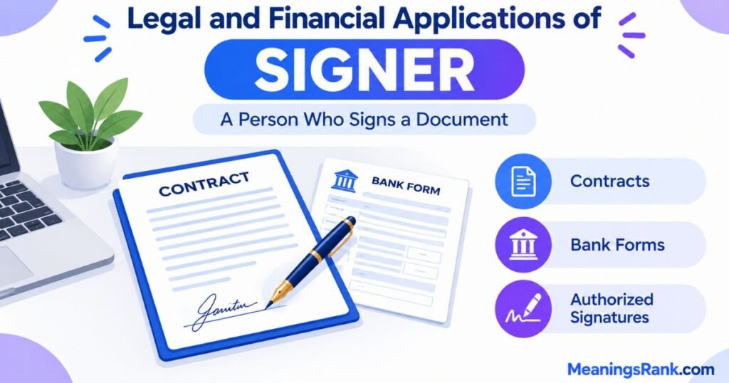Legal and Financial Applications of Signer