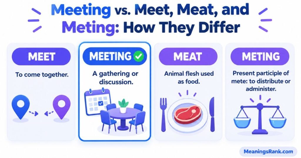 Meeting vs. Meet, Meat, and Meting How They Differ