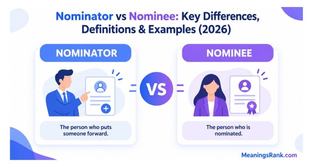 Nominator vs Nominee: Key Differences, Definitions & Examples (2026)