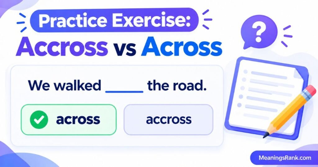 Practice Exercise Accross vs Across