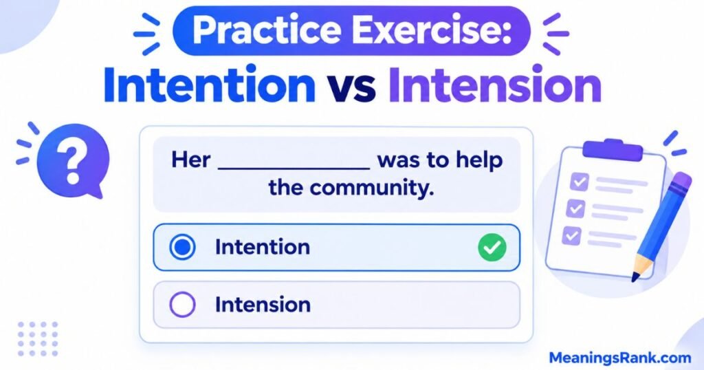 Practice Exercise Intention vs Intension