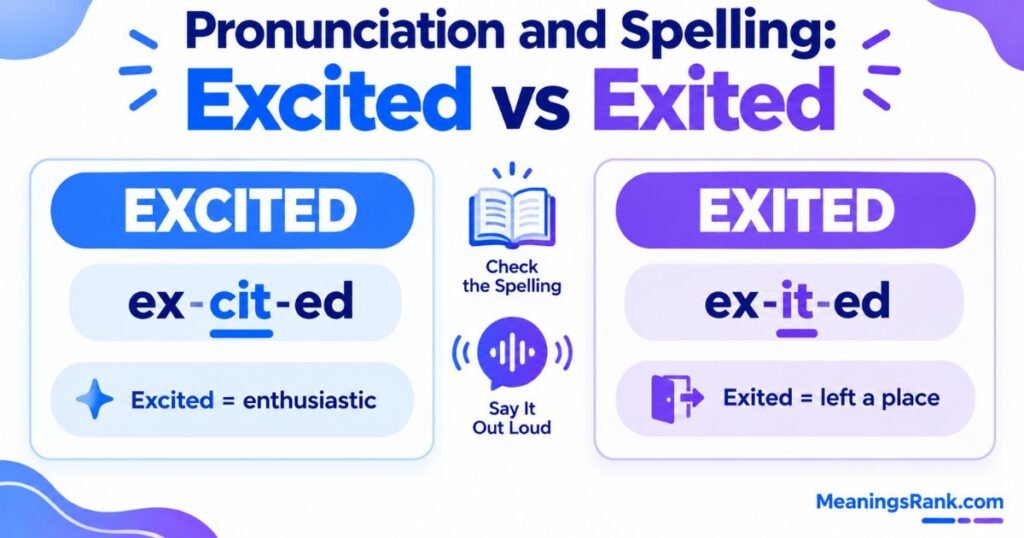 Pronunciation and Spelling Differences Between Excited and Exited