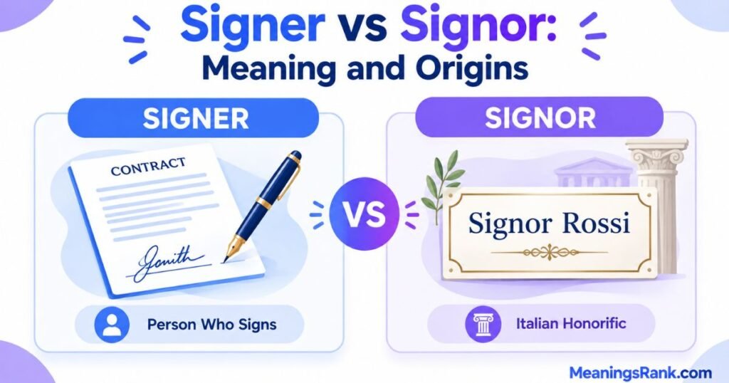 Signer vs Signor Meaning and Origins
