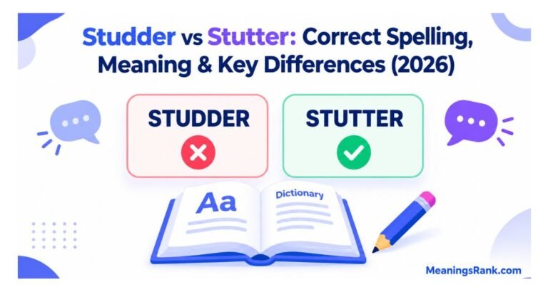 Spell Opposite Studder vs Stutter: Correct Spelling, Meaning & Key Differences (2026)