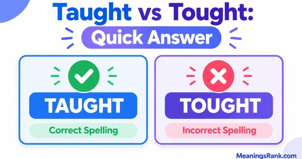 Taught vs Tought Quick Answer