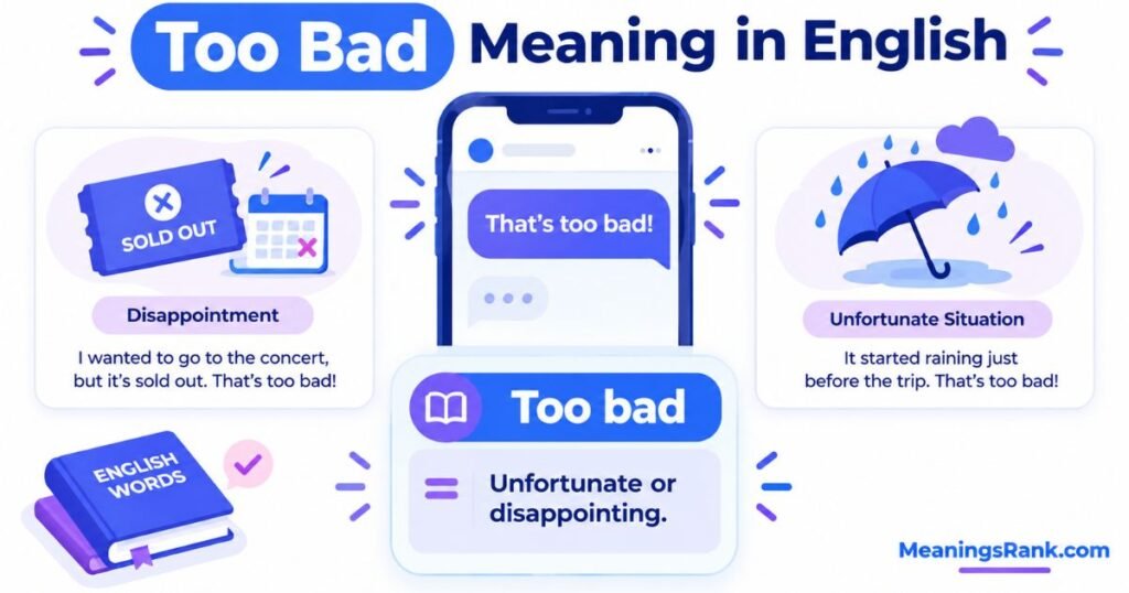 Too Bad Meaning in English