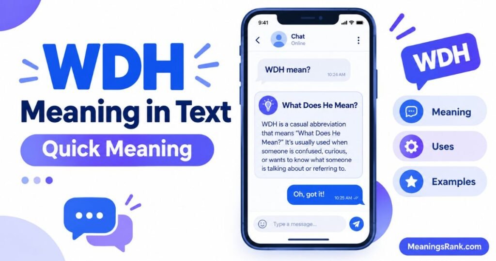 WDH Meaning in Text - Quick Meaning