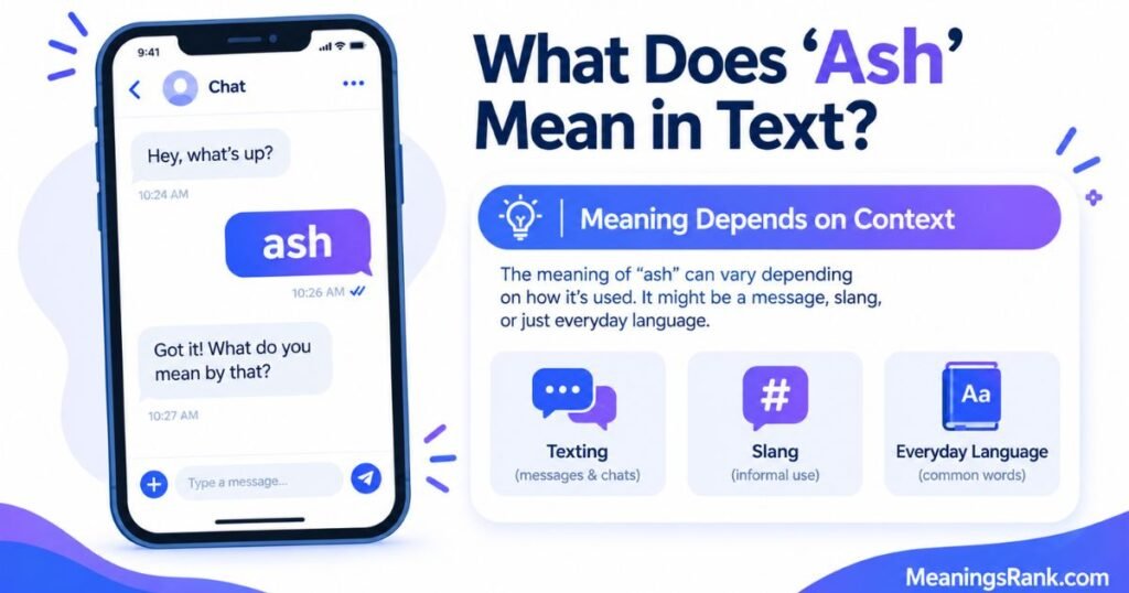 What Does ASH Mean in Text