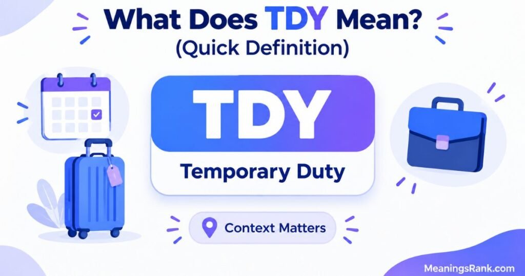 What Does TDY Mean (Quick Definition)